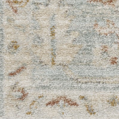 Light Blue Rectangular Synthetic Persian Area Rug 2'6" x 4'6"