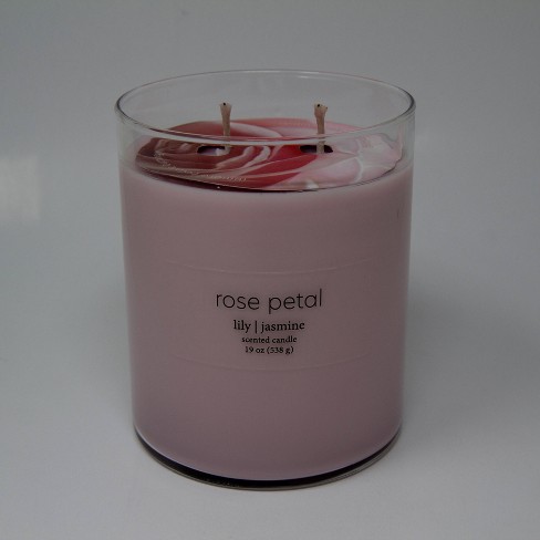 19oz Glass Jar 2-Wick Rose Petal Candle - Room Essentials™ - image 1 of 3