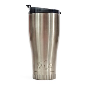 Silver Buffalo Metallic Gray Stainless Steel Tumbler With Flip Lid | Holds 30 Ounces - 1 of 4