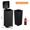 Slim Stainless Steel Step Trash Can - Rectangular Kitchen Garbage Bin with Soft-Close Lid, Anti-Fingerprint, Space-Saving for Small Spaces - 3 of 4