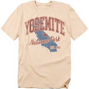 Yosemite National Park State Line Adult T-Shirt Cream - 1 of 4