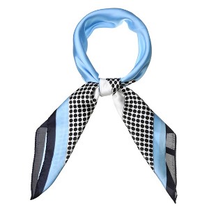 Allegra K Women's Polka Dot Square Scarf Neck Scarves Kerchief Neckerchief Headband Sky Blue 27.56*27.56 inches(L*W) - 1 of 4