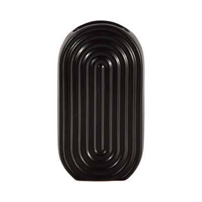 Sagebrook Home Oval Ridge Ceramic Vase Contemporary Vase for Home or Office Decorative