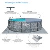 Funsicle 16 Foot x 48 Inch Oasis Designer Round Frame Above Ground Swimming Pool Set with SkimmerPlus Filter Pump and Cover, Stone Slate Pattern - 4 of 4