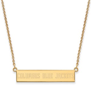 Black Bow Jewelry 14k Yellow Gold Plated Sterling Silver Columbus Blue Jackets NHL Necklace 18 Inch - 1 of 4
