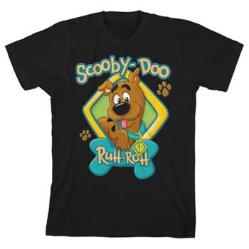 Scooby Doo Baby Ruh-Roh Black Short Sleeve Graphic Tee Shirt Toddler Boy to Youth Boy