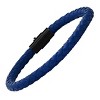 Steeltime Men's blue braided leather and stainless steel magnetic clasp. Color Options: Silver, Black - 2 of 4