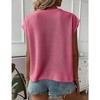 Womens Pullover Sweater Vest Crew Neck Cap Sleeve Loose Fits Sweater Ribbed Knit Tops Solid Sweaters for Women - 2 of 4