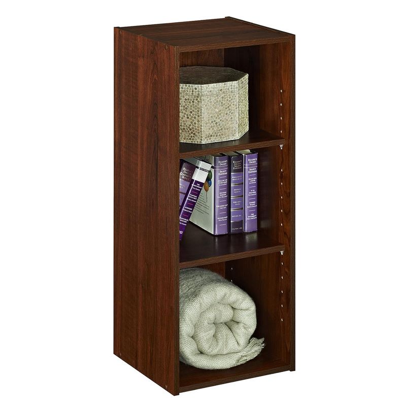 ClosetMaid 3 Tier Versatile Stackable Wooden Storage Organizer with 2 Adjustable Shelves for Home and Office, Dark Cherry Finish, 6 of 8