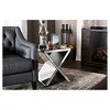 Morris Modern and Contemporary Hollywood Regency Glamour Style Accent Side Table - Silver - Baxton Studio - 3 of 3