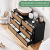 Large 6 Drawer Rattan Dresser – Handwoven Boho Style, Deep Wood Storage, Wide Top for Bedroom, Hallway, Living Room - 3 of 4