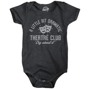 A Little Bit Dramatic Theatre Club Baby Bodysuit Funny Cute Emotional Crying Jumper For Infants - Crazy Dog Baby Bodysuit - 1 of 4