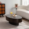 Vintage Coffee Table,Coffee Table In living Room,Coffee Table With Handcrafted Relief Sturdy Pedestal,Olive-Shaped Coffee Table -Maison Boucle - 3 of 4