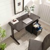 SKRAN Computer Desk with Drawers,Home Office Desk with modesty panel and detached file cabinet, on locking wheels for Home Office, Red Cocoa color - 3 of 4
