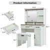GlasFlength Modern Vanity Tables Set with Mirror Touch Screen Lighted Mirror, Dressing Table with Drawers, White, 31.5"*15.7“*51.3” - 4 of 4