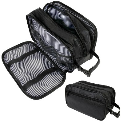 Travel Toiletries Bag | Water-resistant Dopp Kit, PU Leather Shaving Pouch Organizer for Accessories