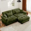 5 Pieces Sofa With Ottoman, 4 Seater Sectional Sofas Large With Waist Pillow And Throw Pillows, Large L Shape Sofa For Living Room-Cuddlewood - 3 of 4