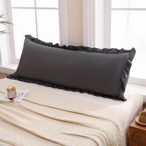 Reversible Pillow Cover – Soft Shabby Chic Ruffled Pillowcases, Wrinkle Resistant, Envelope Closure, Queen/King/Body - 1 of 4