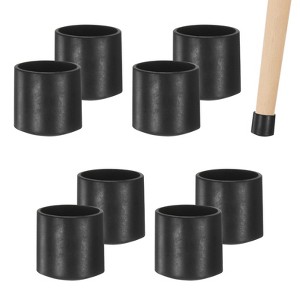 Unique Bargains Non-Slip PVC Chair Leg Caps Floor Protectors for Folding Chairs Black - 1 of 4