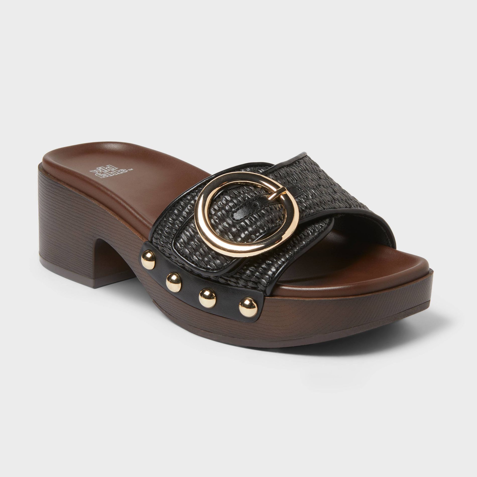 Women's Zenna Wooden Heels - Wild Fable™ Black