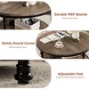 2-Tier Round Wood Coffee Table with Storage Shelf & Roman Column Metal Frame - 3 of 4