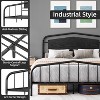 Metal Bed Frame with Wooden Headboard Wrought Iron Metal Platform Bed Frame No-Squeak Under Bed Storage No Box Spring Required Easy Assembly for Bedr - 4 of 4