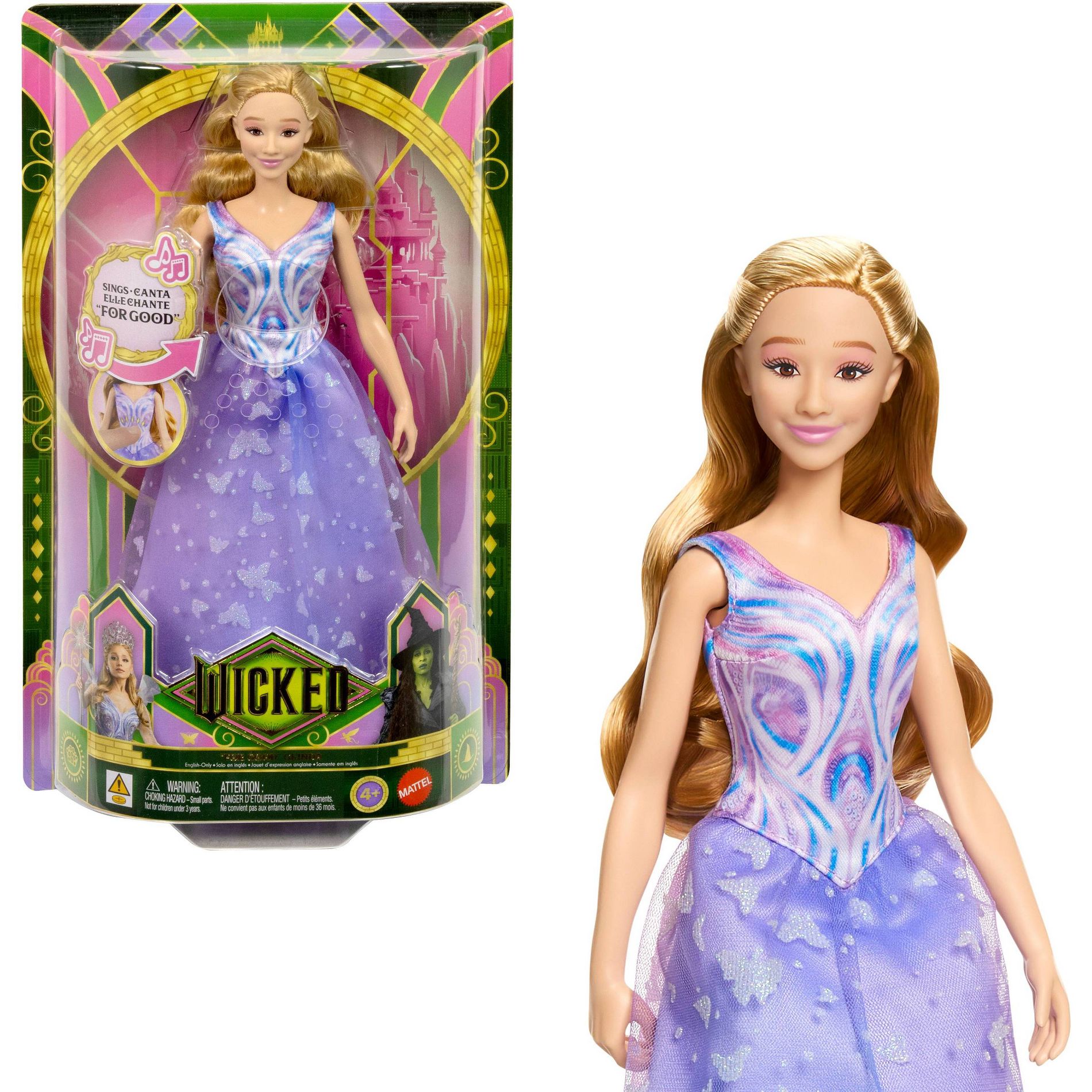 Universal Pictures’ Wicked: For Good singing Glinda Doll, Movie-Inspired Outfit, Sings “For Good”