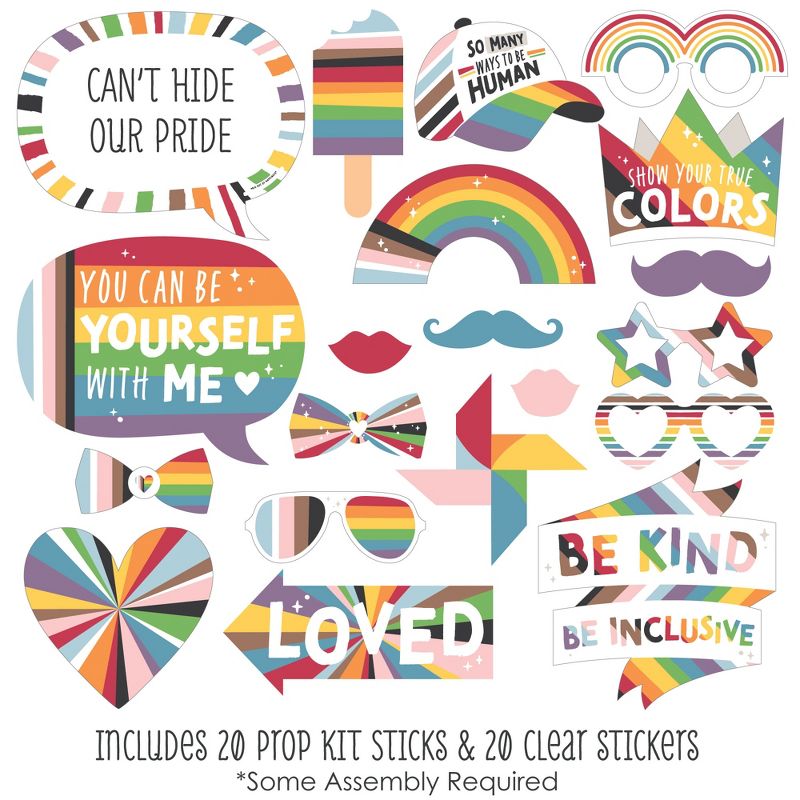 Big Dot of Happiness So Many Ways to Be Human - Pride Party Photo Booth Props Kit - 20 Count, 2 of 7
