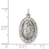 Black Bow Jewelry Sterling Silver Satin & Antiqued Oval St. Christopher Medal, 13 x 25mm - 4 of 4