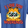 Women's - Garfield - I Live For Weekends Short Sleeve Graphic T-Shirt - 2 of 4