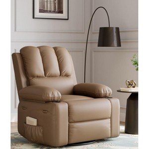 27" Oversized Recliner Chair with Heat & Massage – 360° Swivel & Manual Rocking, Cup Holder for Living Room - 1 of 4