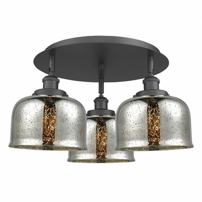 Bell - 3 Light Flush Mount In Art Deco Style-9.25 Inches Tall and 19.75 Inches Wide