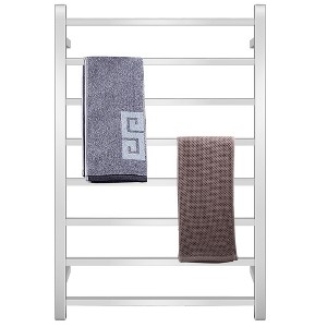 Cosway 145W Electric Towel Warmer Wall Mounted Heated Drying Rack 8 Square Bars - 1 of 4