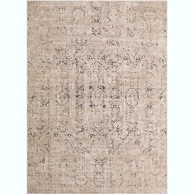 Chic Beige Synthetic 9' x 12' Easy-Care Rectangular Rug