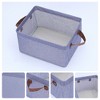 Unique Bargains Canvas Collapsible Storage Bins with Handles for Organizing Clothes Books - 2 of 4