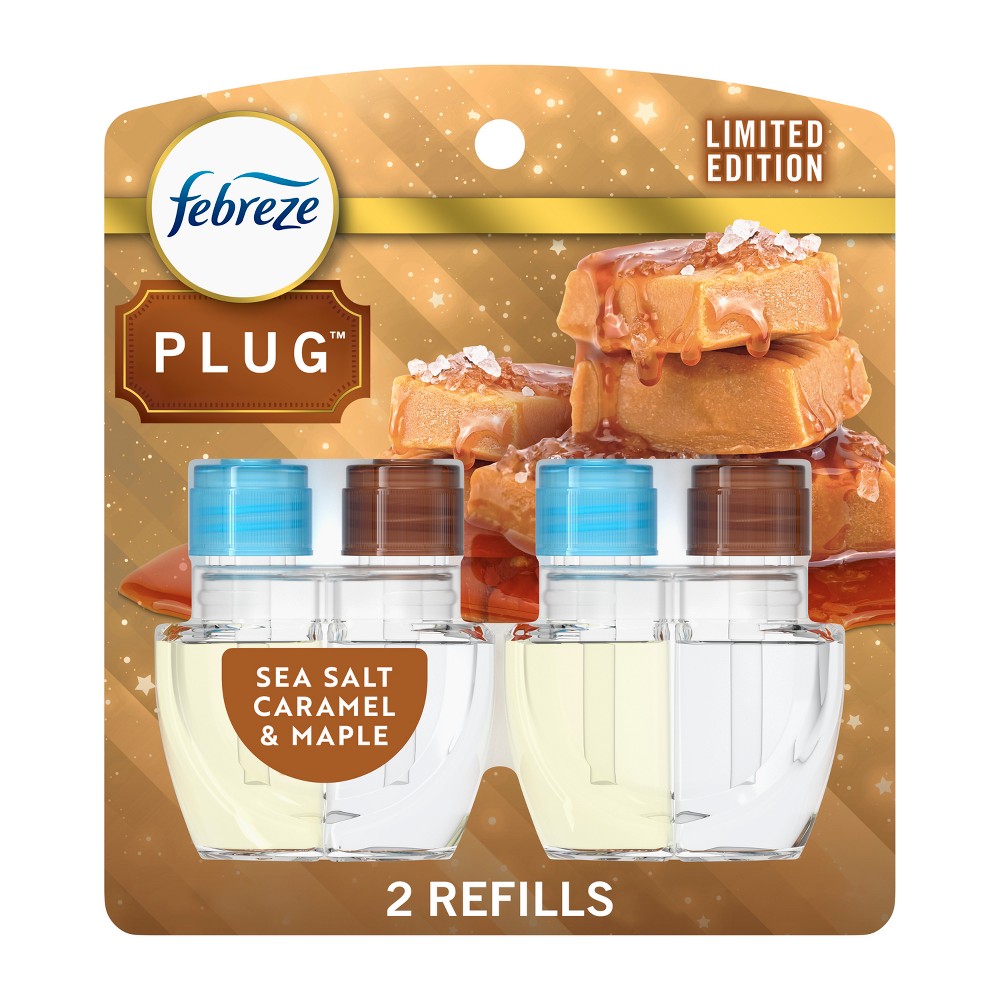 Photos - Air Freshener Febreze Plug Dual  Refills - Sea Salt Caramel & Maple - 1.75 