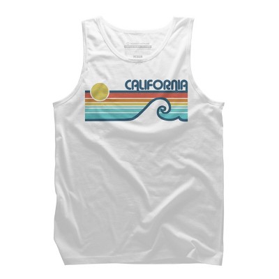 Men's Design By Humans California Retro Sunset By LuckyU Tank Top