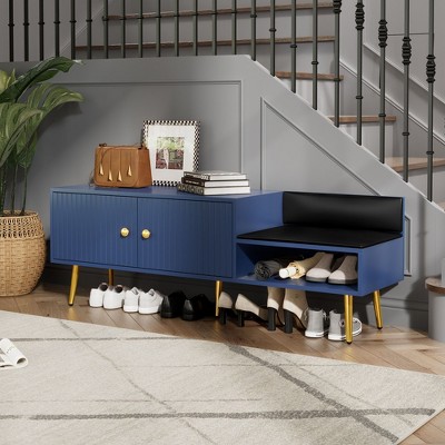 CENGHU Modern Shoe Storage Bench, Storage Ottoman with Hidden Storage and Upholstered Cushions, for Bedside, Living Room and Entryway