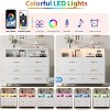 Jojoka Dresser for Bedroom, 6 Drawer Dresser with LED Lights and Charging Station for Living Room - 4 of 4