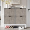 4-Drawer Shoe Cabinet - Farmhouse Fluted Design with Metal Legs, Slim Entryway Organizer for Foyer, Hallway - 3 of 4