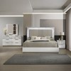 Vynxaria 2-Drawer Nightstand, Two-Tone High-Gloss Marble & White Lacquer Finish, Red Velvet-Lined Top Drawer, Compact Elegant Design - 4 of 4