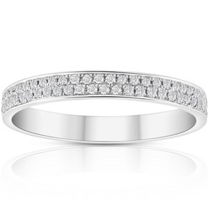 Pompeii3 Change to Size 6.5. 1/2Ct Pave Double Row Eternity Ring 18k White Gold - 1 of 4