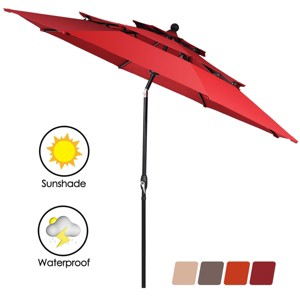 Tangkula Outdoor Auto-tilt Patio Market Umbrella W/ Double Vented - 1 of 4