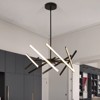 PAKOKULA Modern 8-Light Black Linear Dimmable Sputnik Integrated LED Pendant Light for Living room - 2 of 4