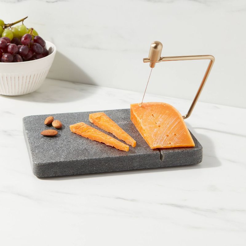9&#34; x 6&#34; Marble Cheese Slicer Cutting Board - Threshold&#8482;, 3 of 5