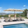 PURPLE LEAF 15ft Patio Market Umbrella and Base Double-Sided Rectangle Outdoor Table Sun Umbrellas with Crank - 2 of 4