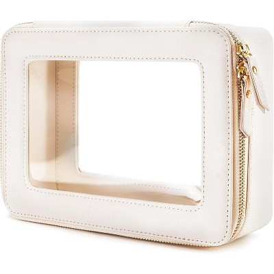 Clear Makeup Bag Organizer, Travel Toiletry Bag Cosmetic Case for Women, Portable Make Up Skincare Pouch Car Organizer Bag