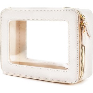 Clear Makeup Bag Organizer, Travel Toiletry Bag Cosmetic Case for Women, Portable Make Up Skincare Pouch Car Organizer Bag - 1 of 4