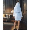 ADR Women's Short Robe, Plush Fleece Women's Robe, Hooded Bathrobe Woman - 4 of 4