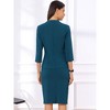 Allegra K Women's Office Work Collarless Blazer Pencil Skirt Business Suit Set 2 Pcs - 3 of 4